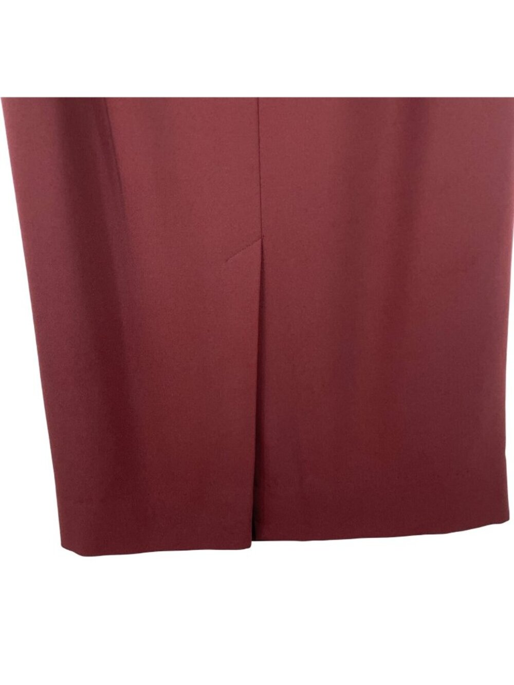 Rena Rowan Burgundy Knee-Length Stretch Pencil Skirt Size 10 Wool Blend - Picture 3 of 7